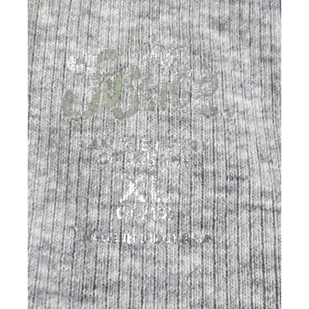 Justice Girls XL Gray &‎ Green Raglan Crop Top With Sequin Lettering & Palm Tree